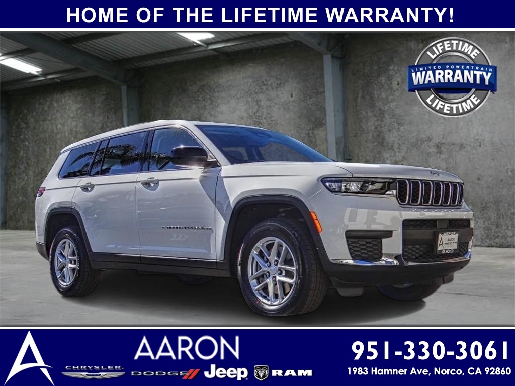 Bright White Clearcoat New 2023 Jeep Grand Cherokee L Laredo in Norco, CA