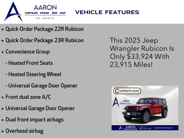 Used 2025 Jeep Wrangler Rubicon  in Norco, CA 4