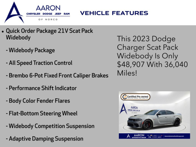 Used 2023 Dodge Charger R/T Scat Pack Widebody  in Norco, CA 4