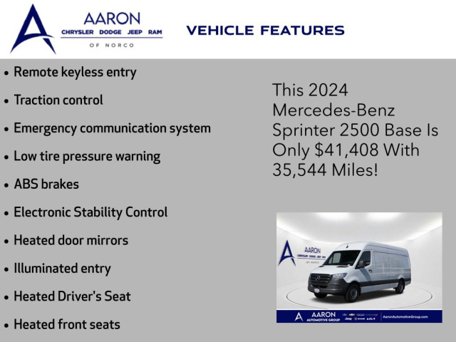 Used 2024 Mercedes-Benz Sprinter 2500 Cargo 170 WB High Roof in Norco, CA 4