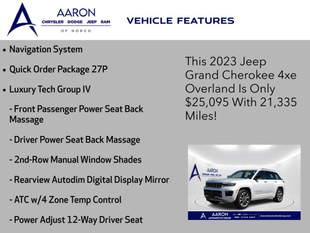 Used 2023 Jeep Grand Cherokee Overland 4xe  in Norco, CA 4