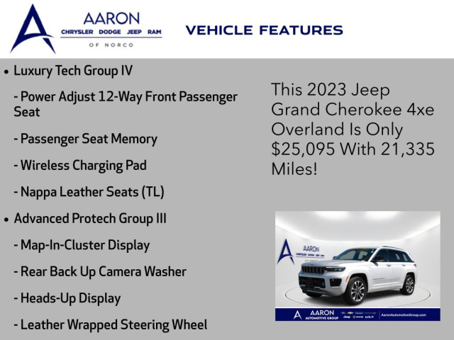 Used 2023 Jeep Grand Cherokee Overland 4xe  in Norco, CA 9
