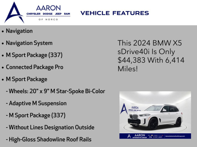 Used 2024 BMW X5 sDrive40i  in Norco, CA 4