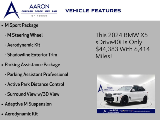Used 2024 BMW X5 sDrive40i  in Norco, CA 9