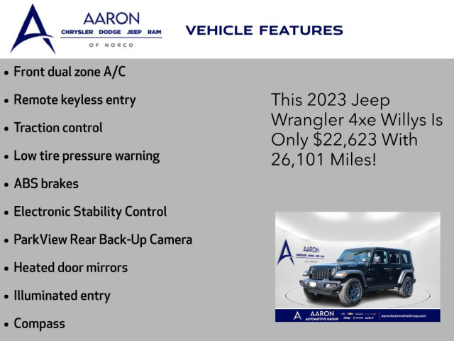 Used 2023 Jeep Wrangler Willys 4xe  in Norco, CA 4
