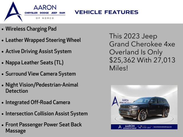 Used 2023 Jeep Grand Cherokee Overland 4xe  in Norco, CA 18