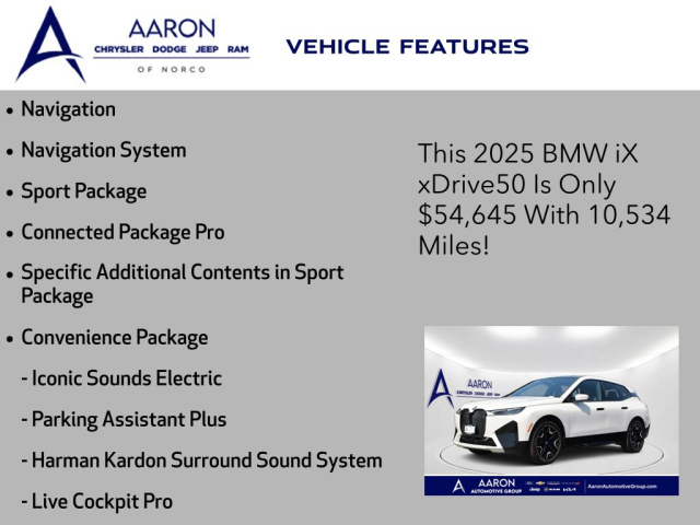 Used 2025 BMW iX xDrive50  in Norco, CA 4
