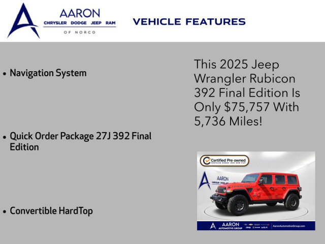 Used 2025 Jeep Wrangler Rubicon 392  in Norco, CA 4