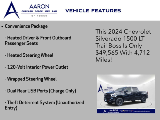 Used 2024 Chevrolet Silverado 1500 LT Trail Boss  in Norco, CA 23