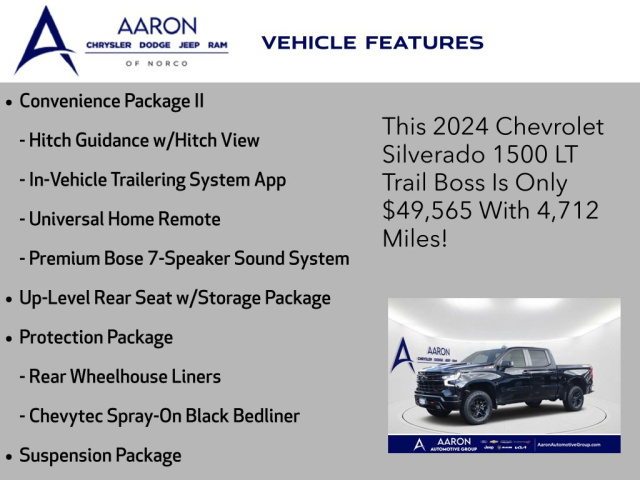 Used 2024 Chevrolet Silverado 1500 LT Trail Boss  in Norco, CA 28