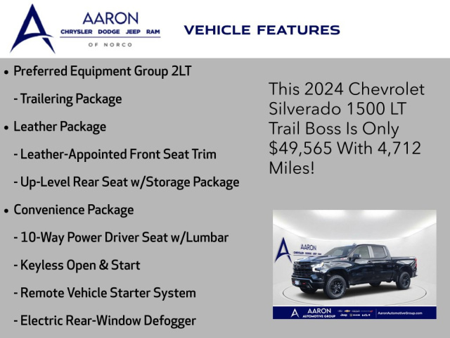 Used 2024 Chevrolet Silverado 1500 LT Trail Boss  in Norco, CA 18