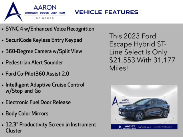 Used 2023 Ford Escape Hybrid ST-Line Select  in Norco, CA 13