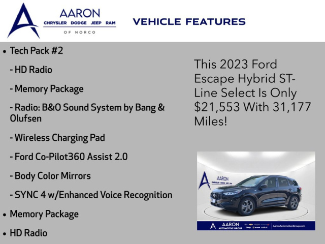 Used 2023 Ford Escape Hybrid ST-Line Select  in Norco, CA 9