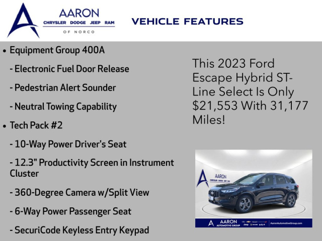 Used 2023 Ford Escape Hybrid ST-Line Select  in Norco, CA 4