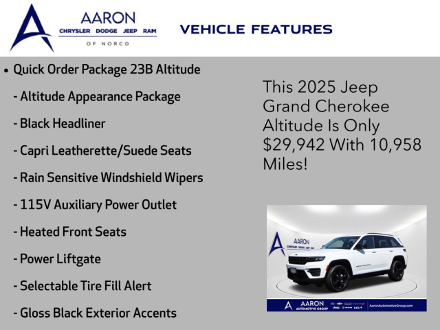 Used 2025 Jeep Grand Cherokee Altitude  in Norco, CA 4