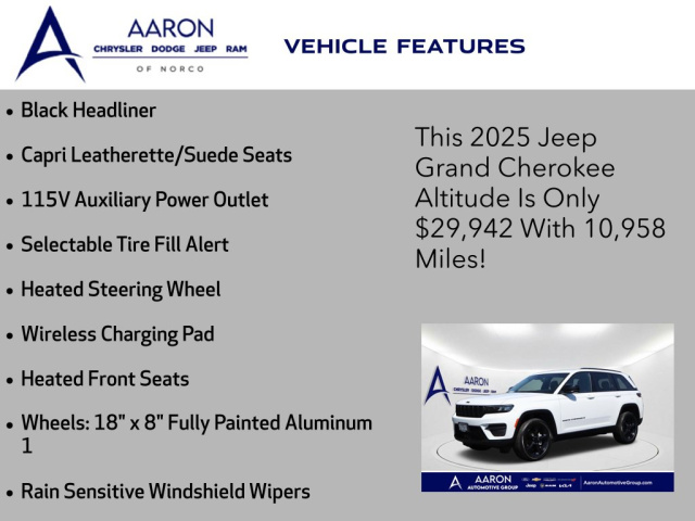 Used 2025 Jeep Grand Cherokee Altitude  in Norco, CA 13