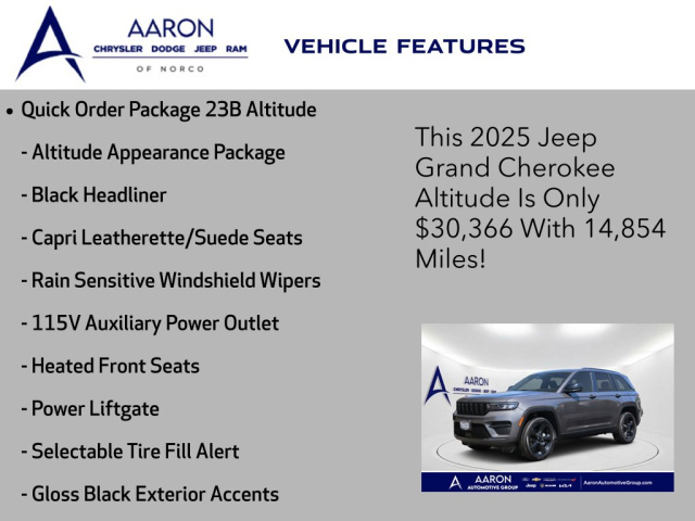 Used 2025 Jeep Grand Cherokee Altitude  in Norco, CA 4