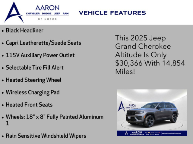 Used 2025 Jeep Grand Cherokee Altitude  in Norco, CA 13