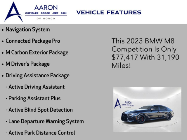 Used 2023 BMW M8 Competition  in Norco, CA 4