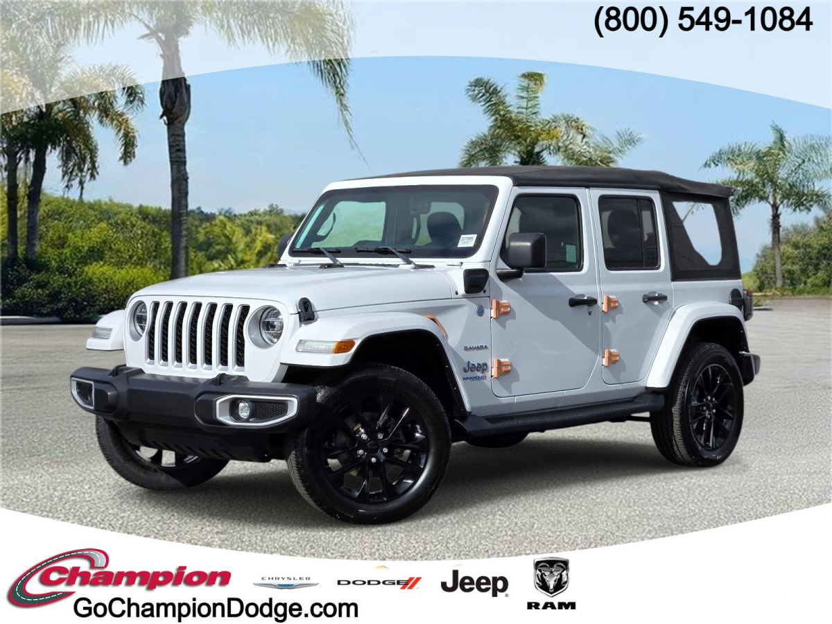 Bright White Clearcoat Used 2021 Jeep Wrangler 4xe Unlimited Sahara 4x4  in , 