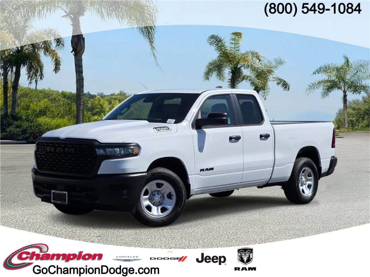 Bright White Clearcoat New 2025 Ram 1500 Tradesman 4x2 Quad Cab 6'4 Box  in , 